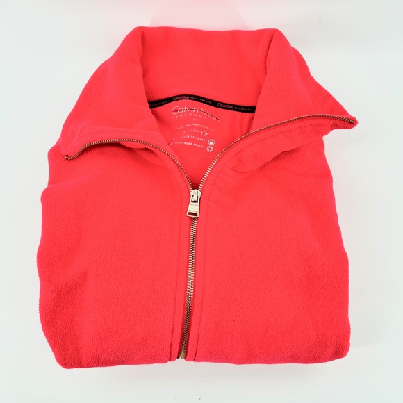 Calvin Klein Performance Red Fleece Zip Up Jacket Women's Plus Size 3X Stretch - Picture 10 of 10